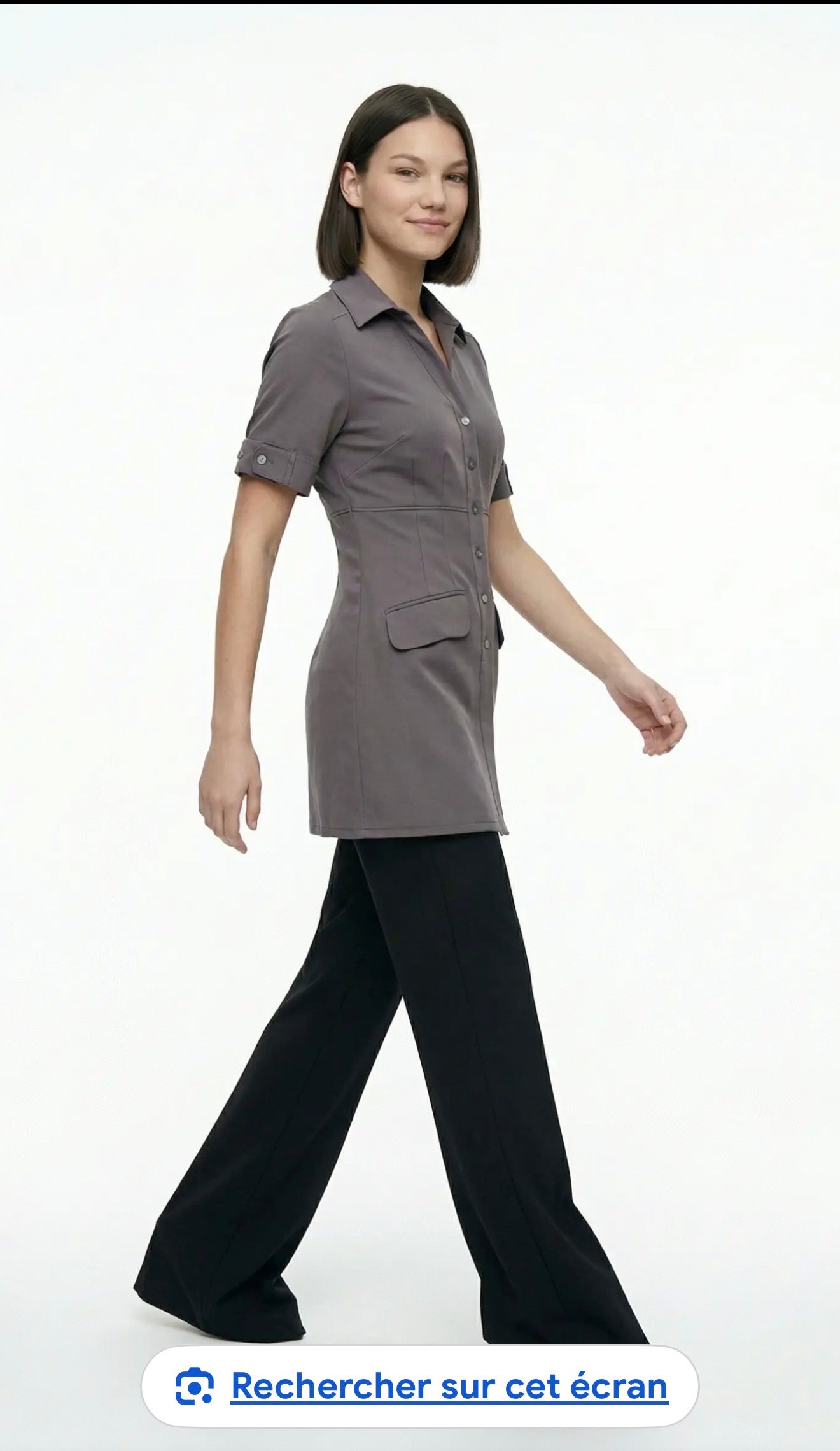 1019 Col chemisier en V / taille empire