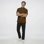 1025 Sarrau homme collet style mandari / fermeture éclair