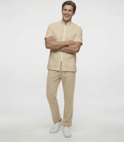 1025 Sarrau homme collet style mandari / fermeture éclair