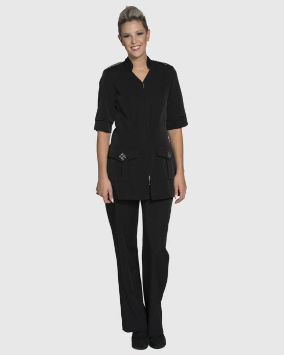 Blouse à Col Blanc | Sarrau épaulette | Design Joanne Martin